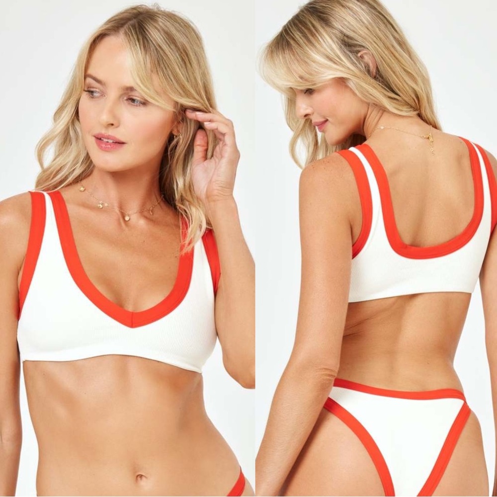 NEW L*Space Lala Bikini Top in Pimento Large - Picture 1 of 1